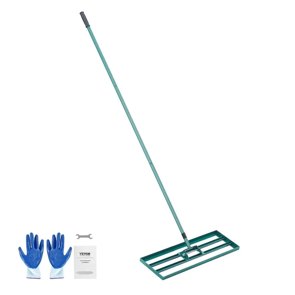 

Lawn Leveling Rake Heavy-duty 30x10 Leveling Tool 78 Steel Handle for garden Golf Farm Yard Rake