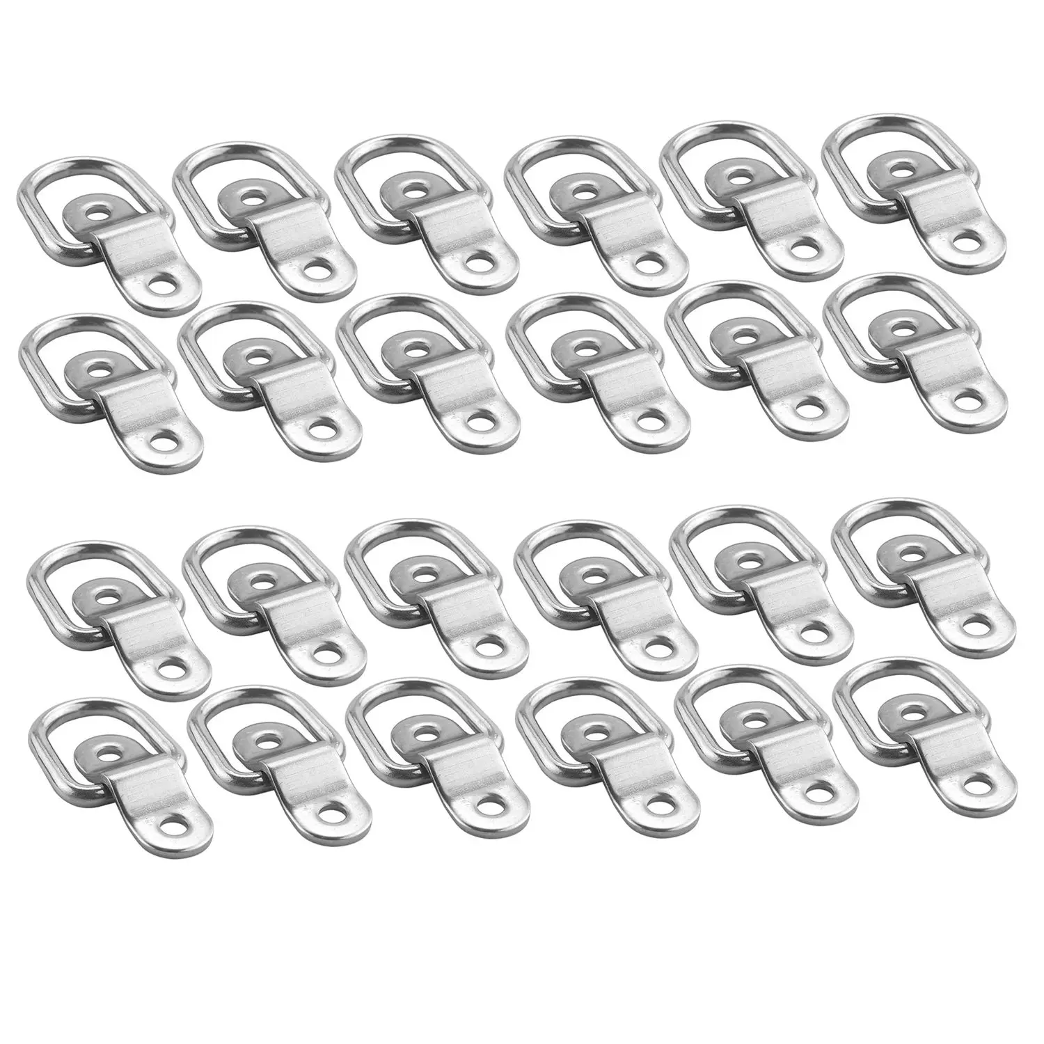 

24 Pieces D-Ring Tie Down 1/4 Inch Stainless Steel D-Rings Trailer Ratchet Tie Down Straps Car Truck Bed Cargo