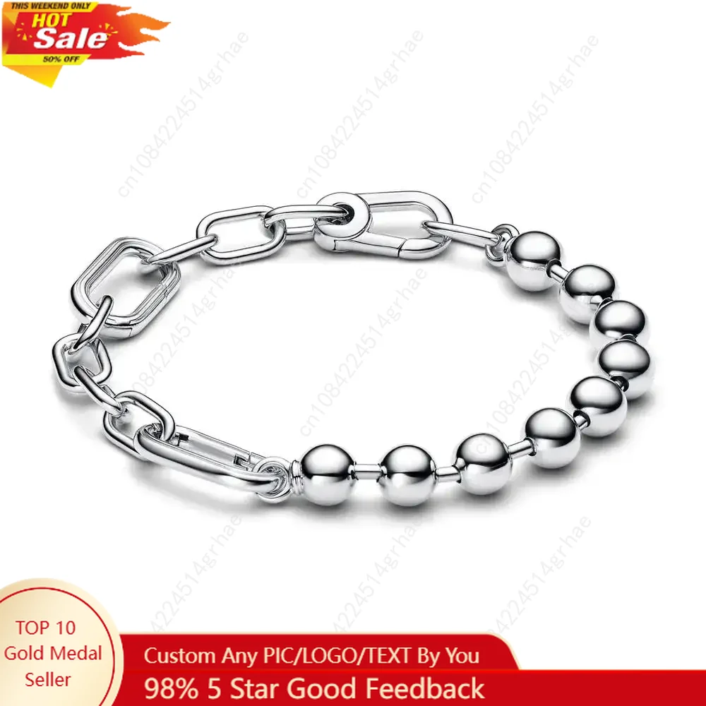 

2025 New 925 Sterling Silver Classic Fashion Pearl Link Bracelet Splicing Chain High Jewelry Accessory for Mother's Day