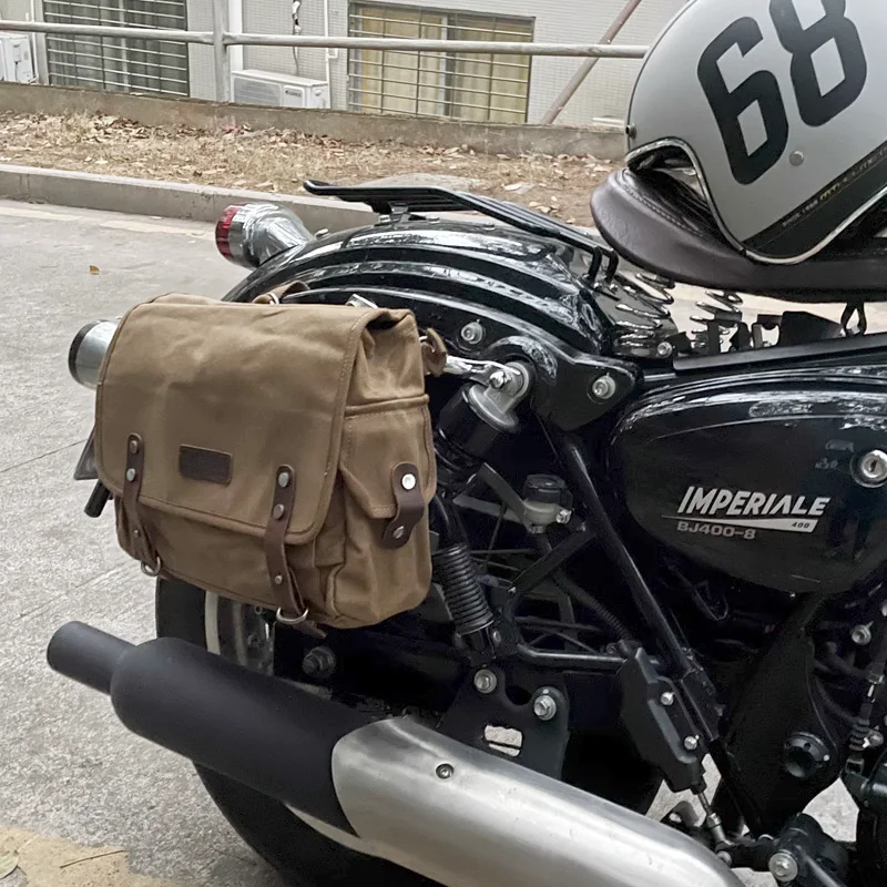 Vintage Motorcycle Side Bags Universal Waterproof Side Bags Motorcycle Canvas Bags Rider Saddle Bags for HARLEY 886 R1200GS BAG