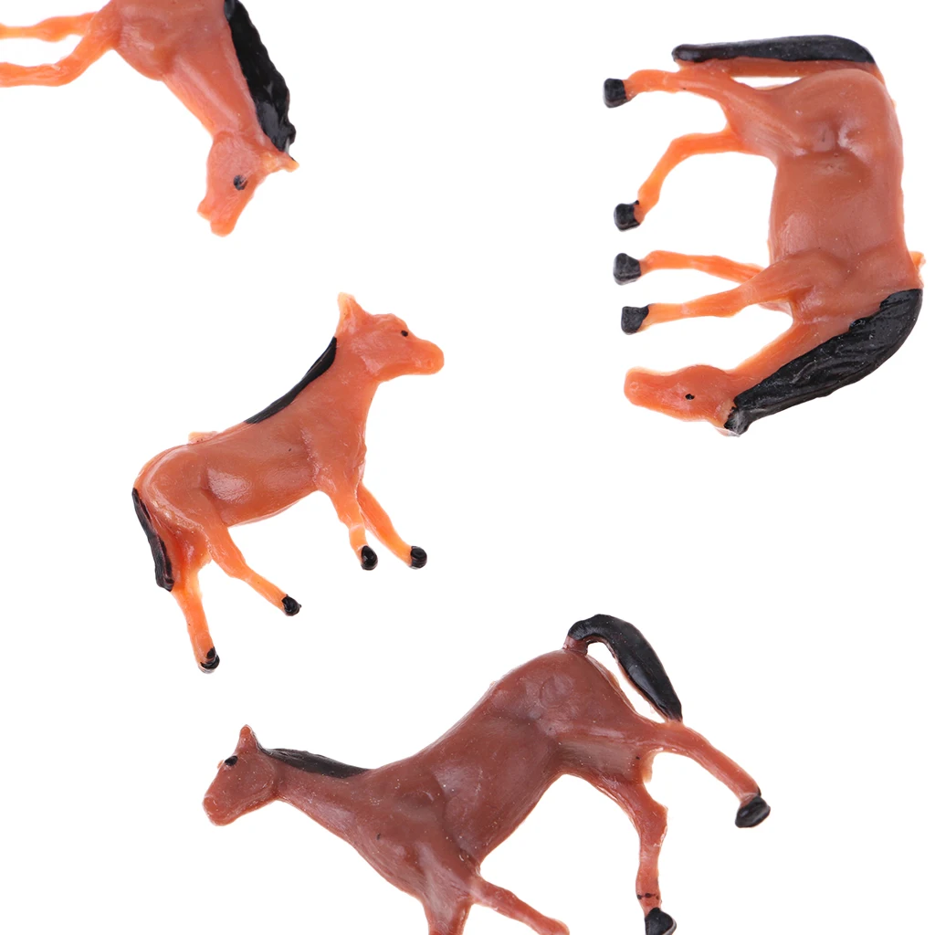 10 peças escala 1/87 HO pintado modelo de cavalo de fazenda layout de estatueta