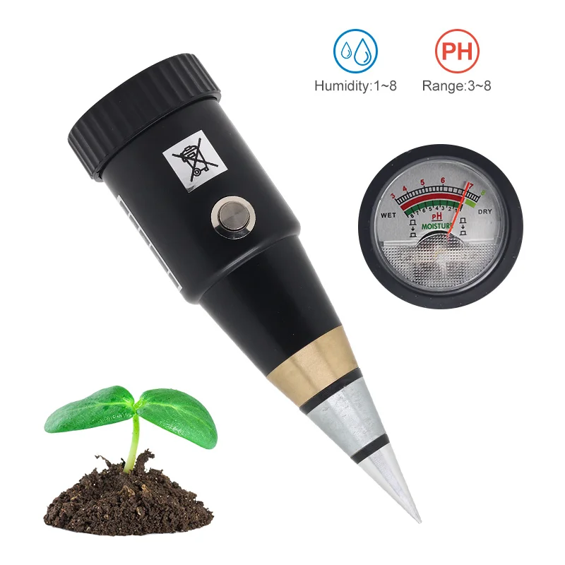 Soil Moisture PH Meter Acidity Humidity Tester Metal Sensor Probe 3~8ph No Battery Hygrometer for Planting Garden Tool