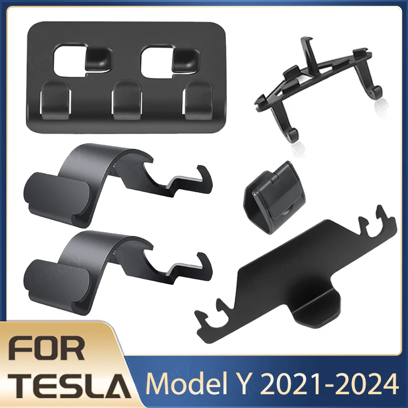 Hook for Tesla Model Y 2024 Accessories Rear Trunk Hook Seat Back Clip Glove Box Organizer Holder for Tesla Model Y 2021-2024