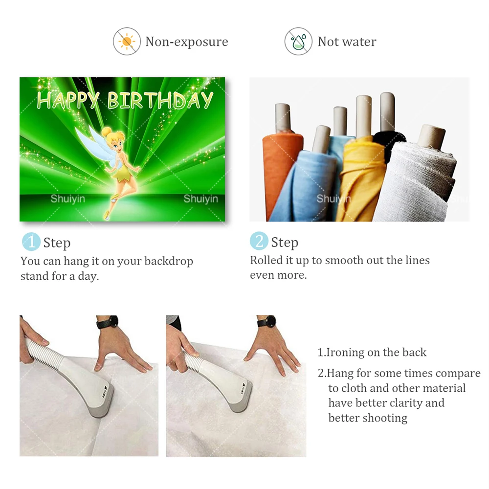 الكرتون الجان تينكر جرس موضوع خلفية الفتاة حفلة عيد ميلاد الديكورات راية الغابة الجنية استحمام الطفل كابينة تصوير الدعائم الهدايا