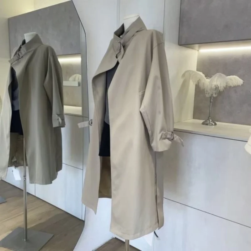 

Retro Briti Sle Men's Casual Coat Spring Autumn Design Versatile Commute ape Top Warm Long Sve Button Closure Pure C...