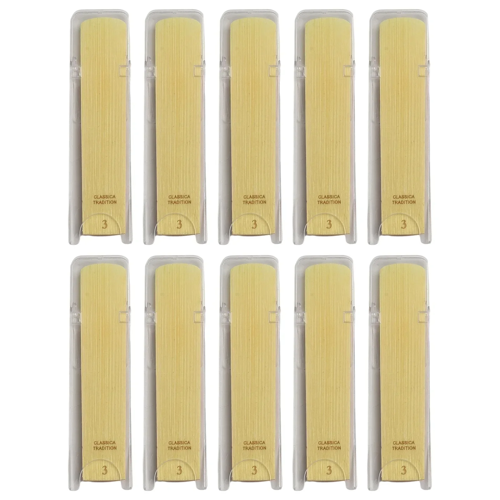 10pcs Alto/Soprano/Tenor Saxophone Reeds 1.0-3.5 Strengths Consistent Size 71.5mm*14.5mm Music Instruments Accessories