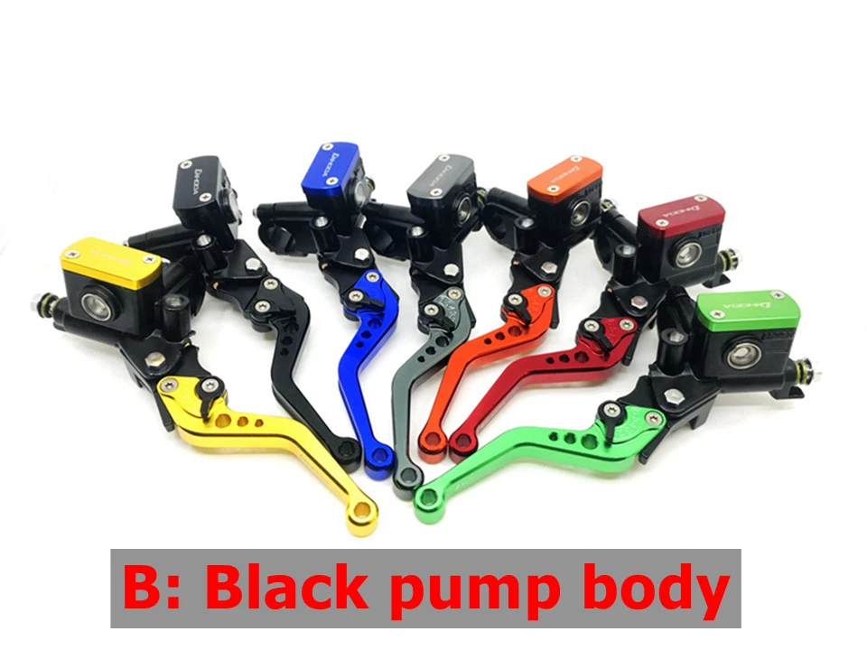 DIHODA Multicolor 1 pair Universal motorcycle master cylinder lever brake hydraulic clutch pump for honda Yamaha Kawasaki Suzuki