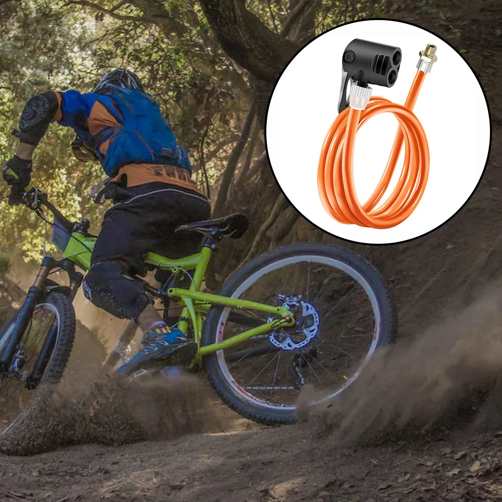 Alta calidad, nuevo tubo de bomba de bicicleta, Cable de bomba de aire, inflador de neumáticos, 125cm de longitud, Compatible con tráquea atrevida, resistente al calor, naranja