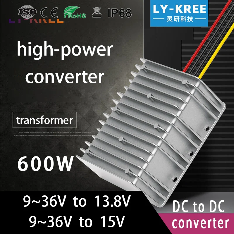 

LY-KREE 9-36V to 13.8V Power converter 9-36V to 15V Voltage stabilization module step-down 600W boost transformer 30A 40A