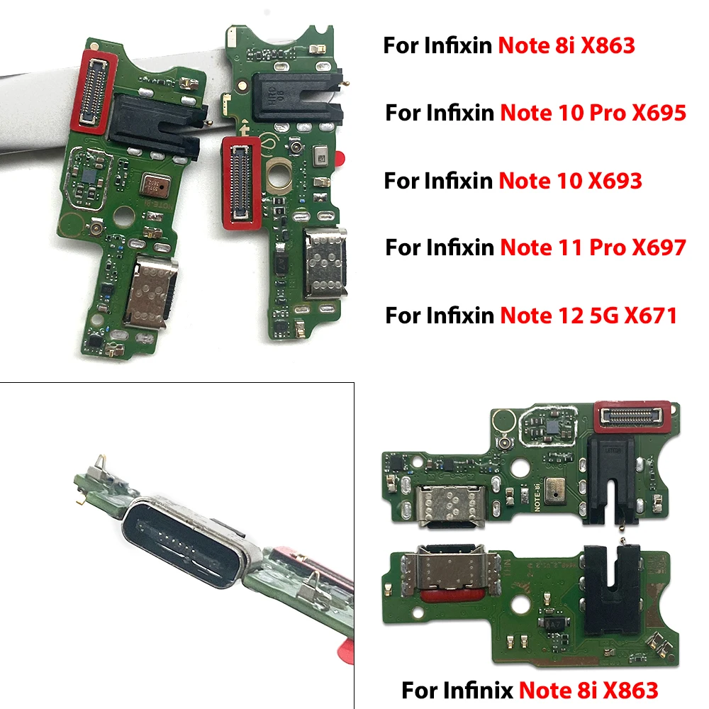 Dock Connector Micro USB Charger Charging Port Flex Cable Microphone Board For Infixin Note 8i 10 11 12 Pro 30 40 50X 5G
