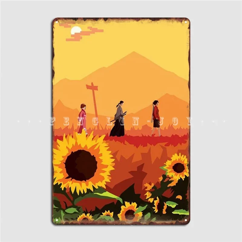 Samurai Champloo-placa de Metal geométrica, póster de pared, cueva, Pub, garaje, placas clásicas, cartel de estaño
