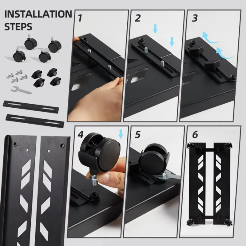 Suporte de cpu móvel, suporte de torre de pc de aço suporte de cpu com rodas de rodízio, suporte de torre de computador cabe na maioria dos pc para escritório doméstico