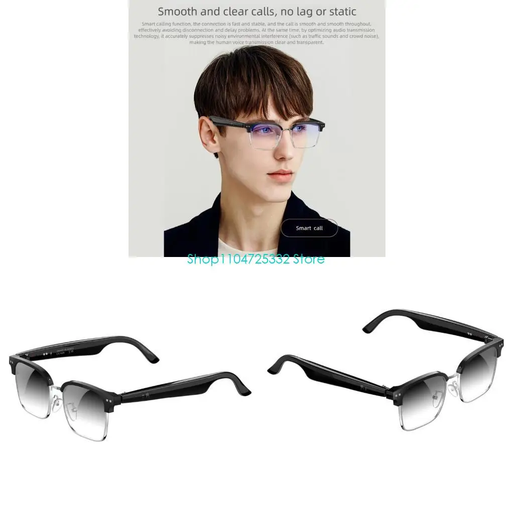 P5EA Modern Intelligent Glasses Real Time Translation Wireless Calling Eye Glasses For Travel Business Casual Use