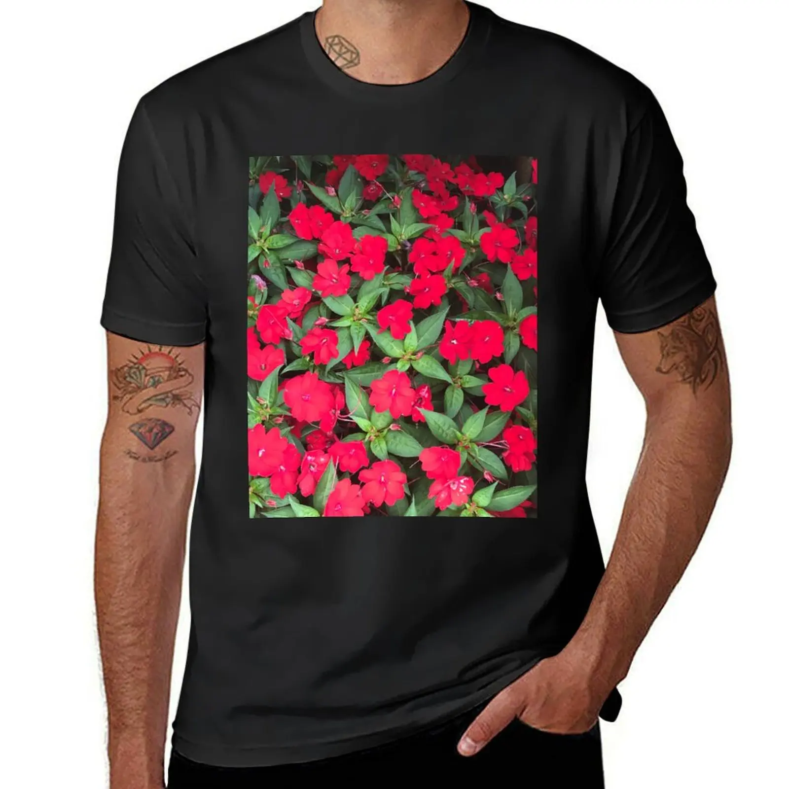 Brilliant Red Impatience in Bloom T-Shirt plus sizes cute tops Blouse men graphic t shirts