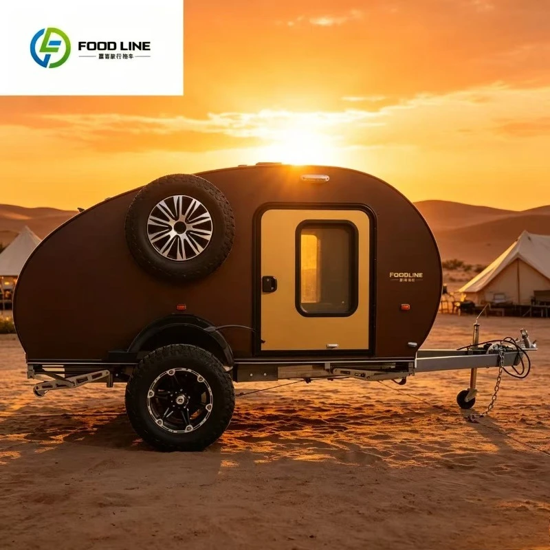 FOODLINE Custom Motorhome Caravans RV Travel Trailer Teardrop Camp Trailer Caravan Mobile Home Mini Camper Van For Sale Malaysia