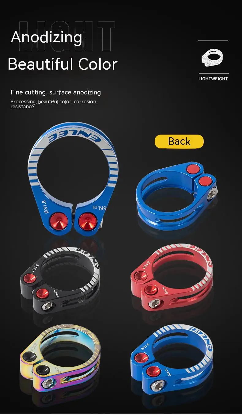 ENLEE Fahrrad Sattelstütze Klemme CNC Aluminium Legierung Radfahren Sattel Sattelstütze Klemme Für 31,8 MM 34,9 MM Fahrrad Teile sattelstütze Zubehör – Detail 9