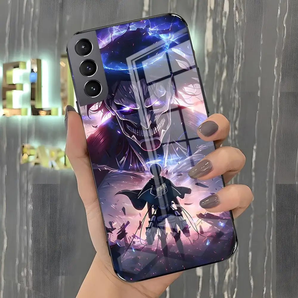 A-Attack On Titan Anime Phone Case For Samsung S26 S25 Plus S20 S20 Plus S22 Ultra S23 FE S21 Plus S21 Ultra Glass Cover