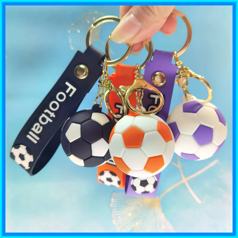 Football Keychain For Fan Pvc Soft Glue Soccer Pendant Keychain Accessories Bag Decoration Qatar Cup Souvenirs Key Chain Gifts