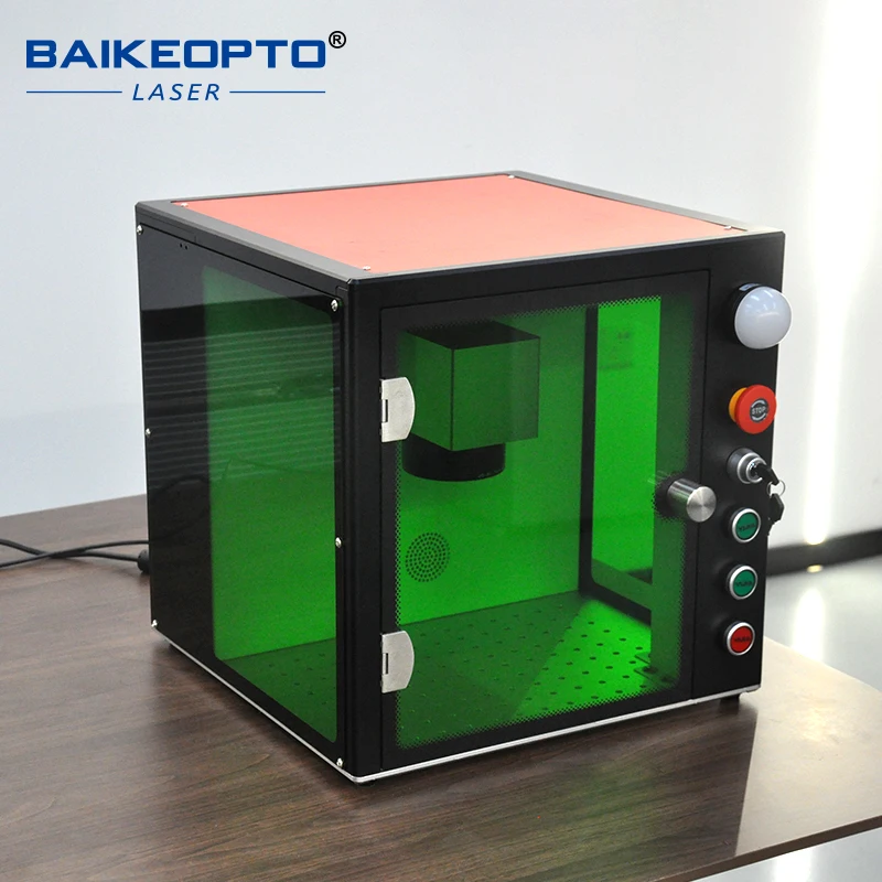 

20W 30W 50W Fully Enclosed Fiber Laser Marking Machine BK-300SL Desktop Compact Laser Engraver for Metal Jewelry Stainless Steel