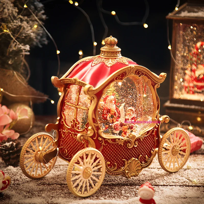 Christmas pumpkin carriage old man music box crystal ball snow children birthday gift music box girlfriend gift