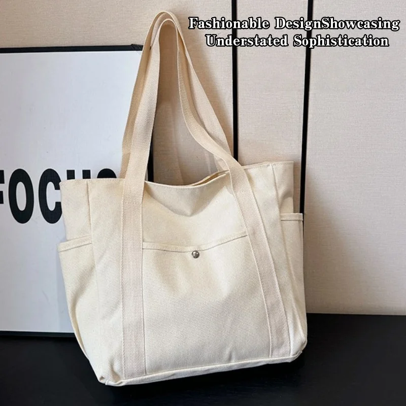 Thick canvas bags, handbags, large capacity commuting bags, with multiple functions, suitable for carrying when going out.