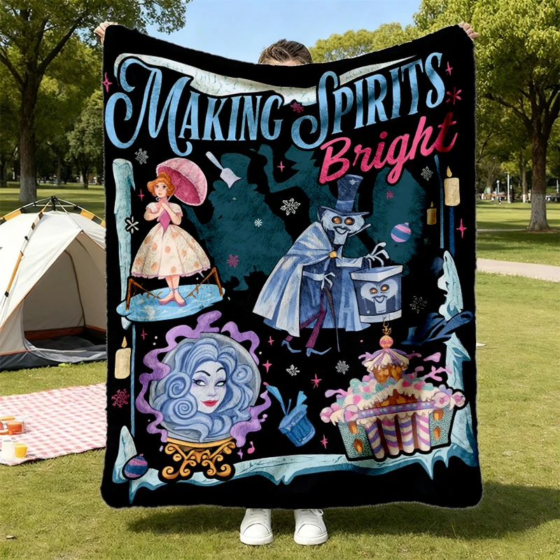 Making Spirits Bright Preppy Christmas Cozy Blanket, Hitchhiking Ghosts Holiday Crewneck, 90s Retro Xmas Gift