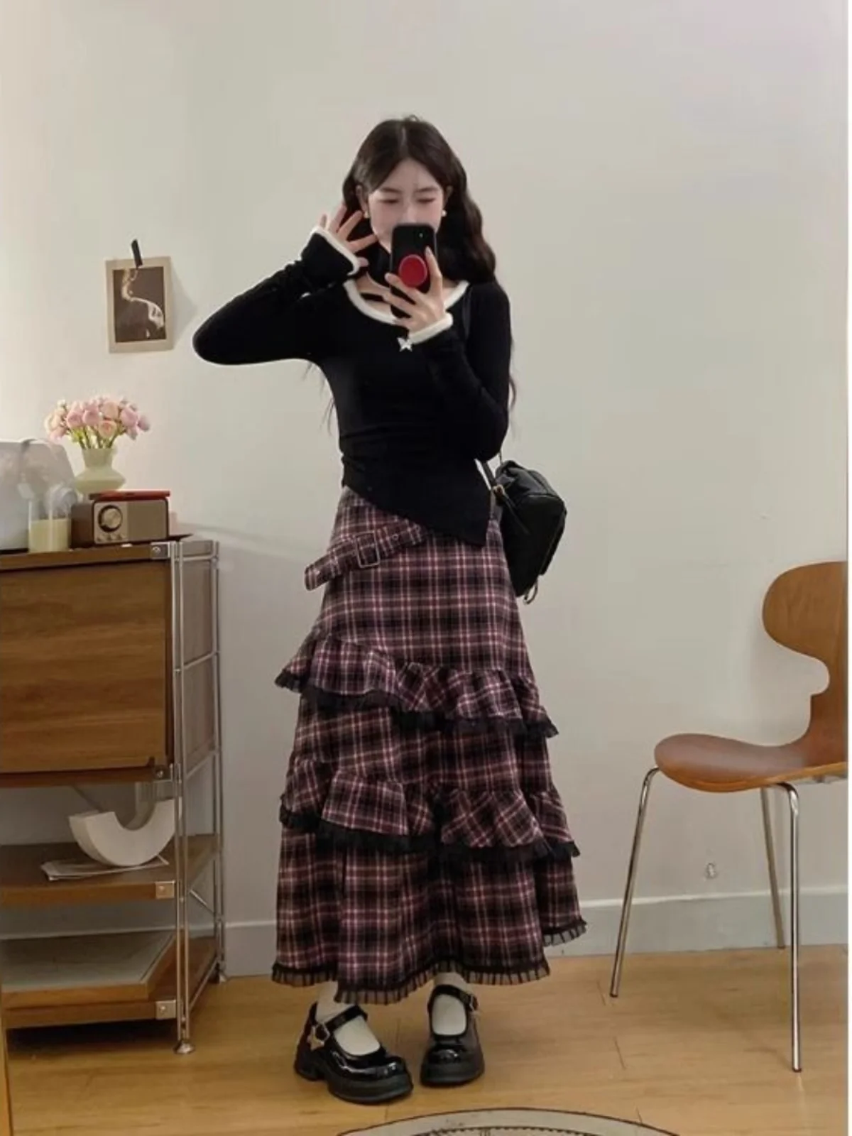 ชุดเซ็ตกระโปรงเสื้อยืดสไตล์เกาหลี ต้นฤดูใบไม้ผลิ ไซส์เล็ก ชุดคลีท กระโปรงทรงเค้ก กระโปรงระบาย แต่งระบาย ชุดสองชิ้น