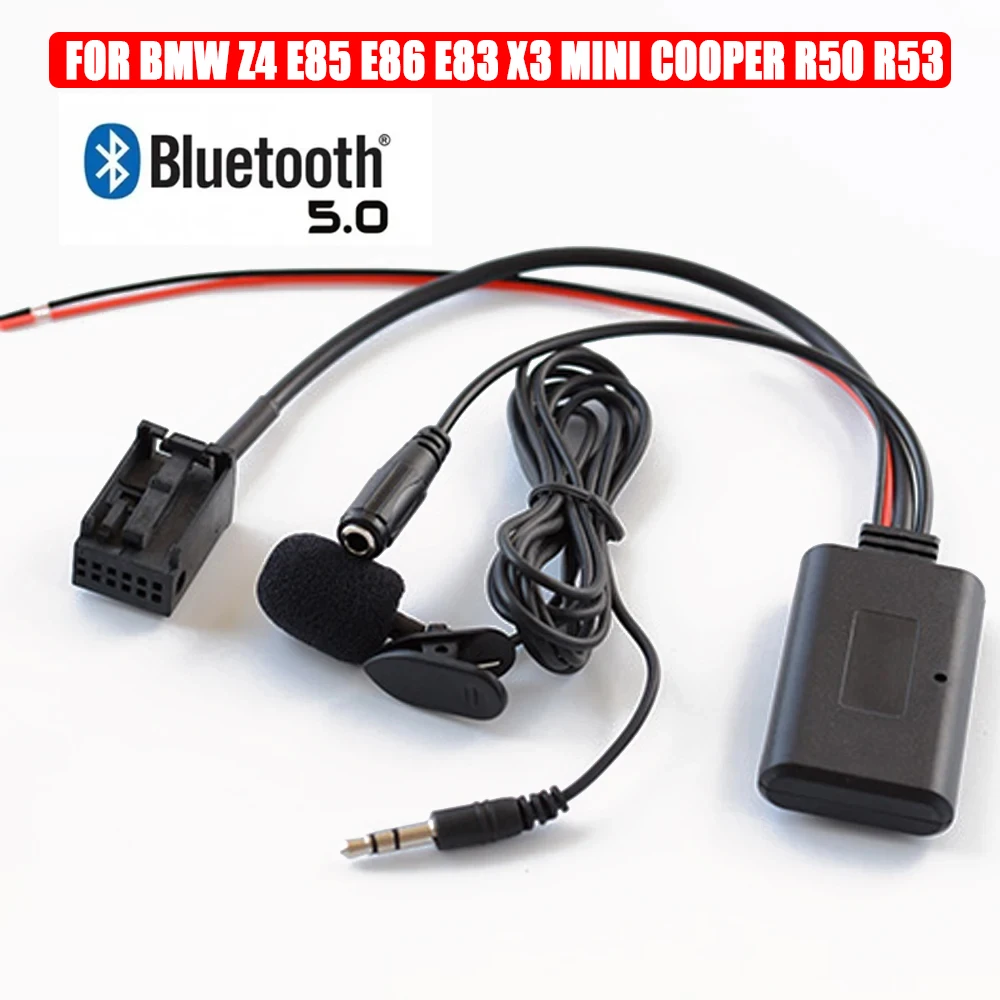 Wireless Bluetooth 5.0 AUX Adapter For BMW Z4 E85 E86 X3 E83 Mini Cooper R50 R53 Car Audio Hands Free Calling Kit