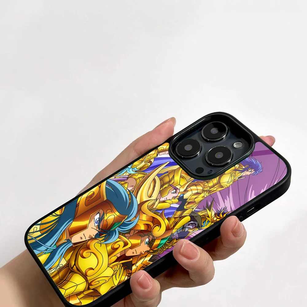 Anime Saint Seiya Phone Case For IPhone 11 12 13 14 15 16 Plus Pro Max Mirror Acrylic PC TPU Cover