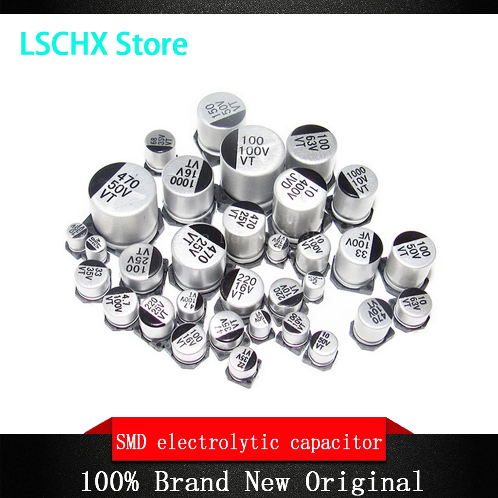 

20pcs SMD Electrolytic capacitor aluminum 6.3V 10V 16V 25V 35V 50V 1UF 2.2UF 4.7UF 10UF 47UF 100UF 220UF 330UF 470UF 680UF