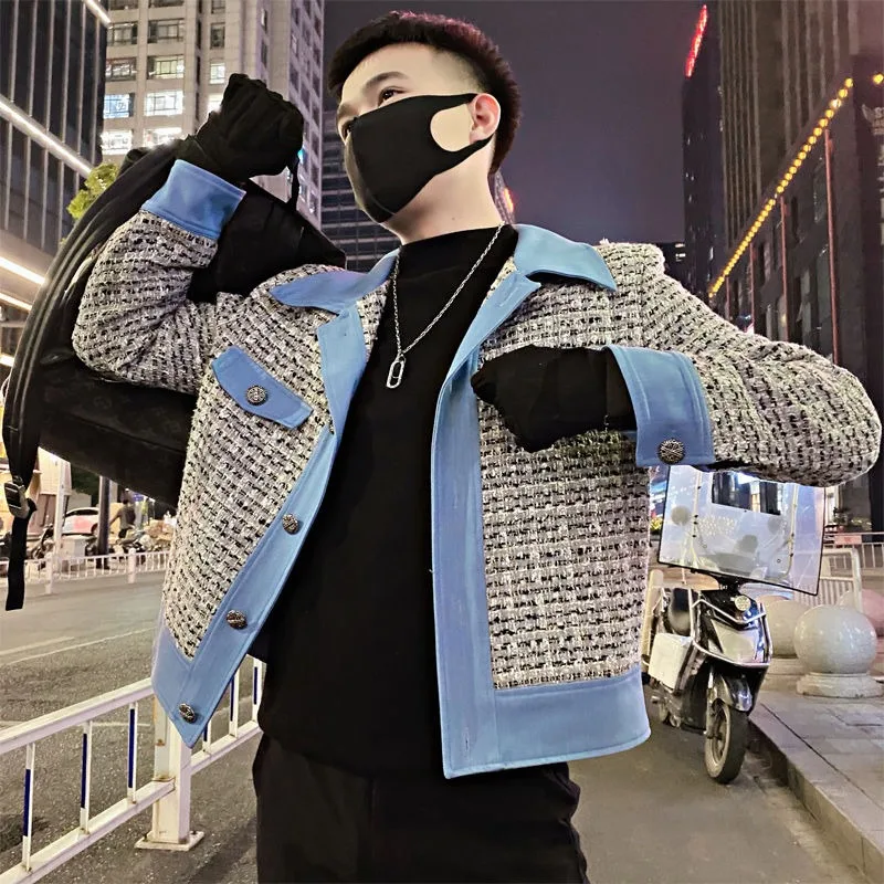 

​ 2025 модная мужская куртка, универсальная верхняя одежда с лоскутным воротником для уличной одежды, повседневных мероприятий ​