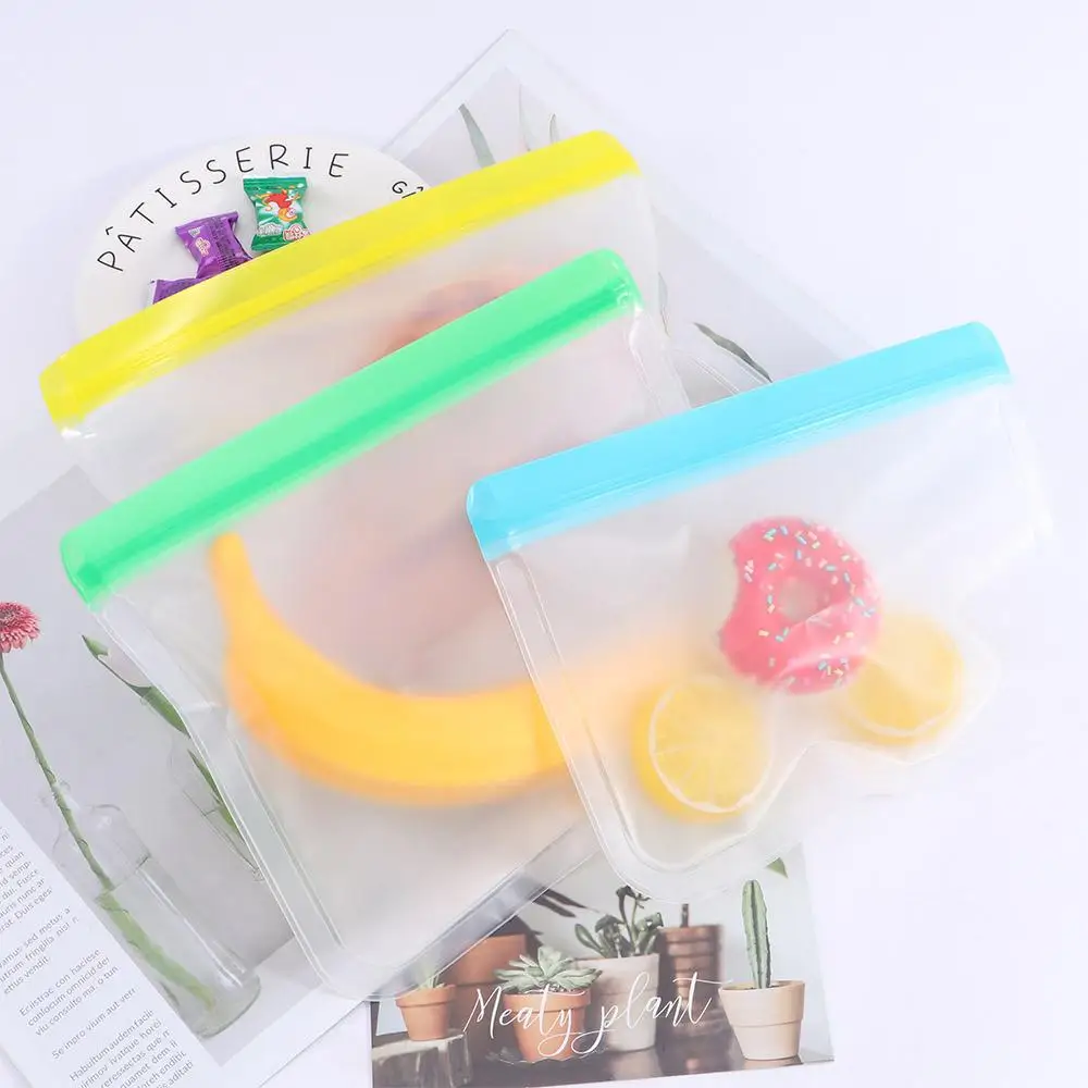 Stand Up Silicone Sandwich Bread Lunch Food Storage Bags Containers Freezer Bags Kitchen Organizer