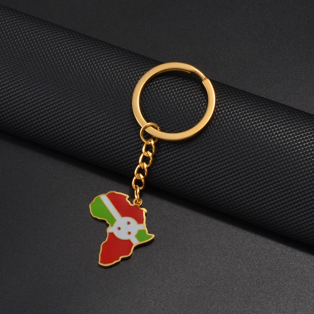 سلسلة مفاتيح خريطة أفريقية للنساء والرجال سييرا ليون نيجيريا تونس المغرب السودان بوروندي الكونغو تشاد رواندا كوت Dlvoire كيرينغ # ك0001