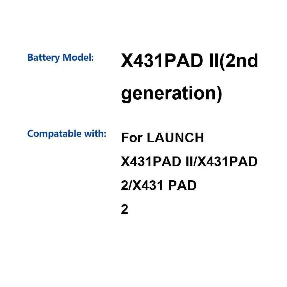 

For Launch X431 Pad 2 High Compatibility Automotive Diagnostic Tablet Battery 13000Mah High-Efficiency X431PAD II 2Nd Generation