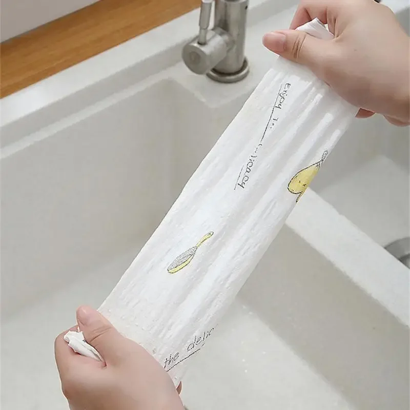 Lazy Rag Disposable Kitchen Dry And Wet Dual Use Housework Cleaning Paper Special Paper Peach Kitchen Towels Supplies Accessory