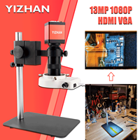 13MP HDMI Microscope For Soldering VGA Industrial Electronic Microscope 130X Zoom Lens Remote Control Optional Separate Camera