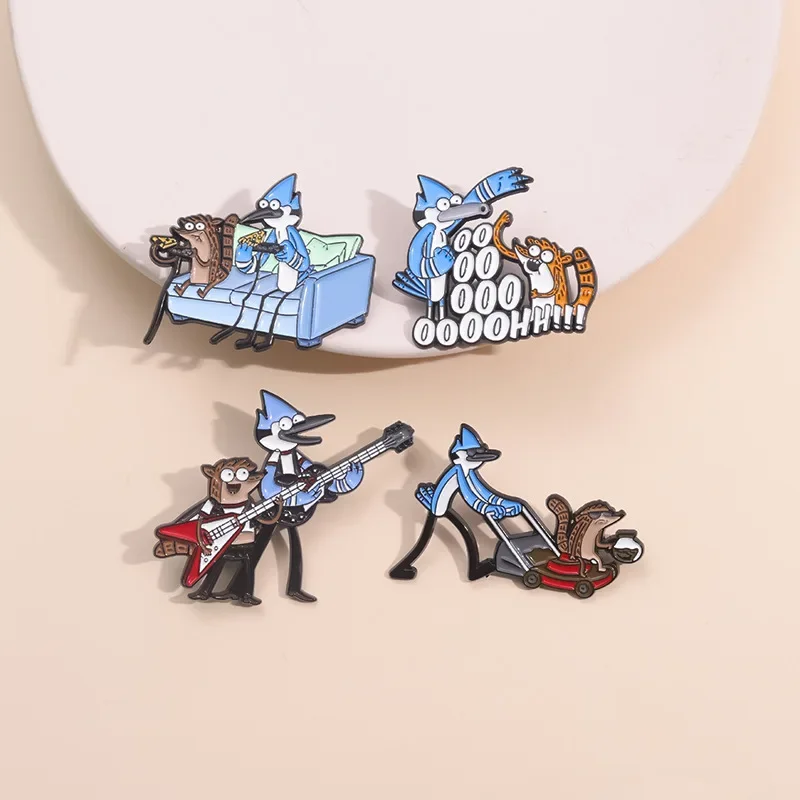 Cartoon Anime Blue Hair Brooch Metal Badge Collar Needle Clothing Accessories Chest Flower Silk Scarf Buckle Guitar Music Pin