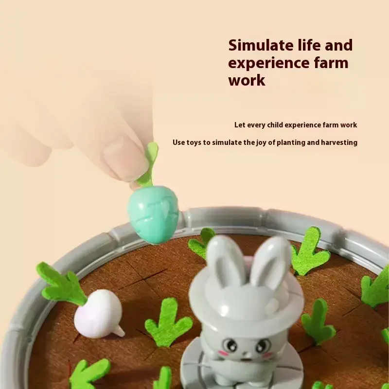 1 مجموعة مونتيسوري طفل رضيع سحب الفجل اللعب الذاكرة فرز المهارات الحركية الدقيقة التعليم متعة الجزرة حصاد مكتب لعبة #4