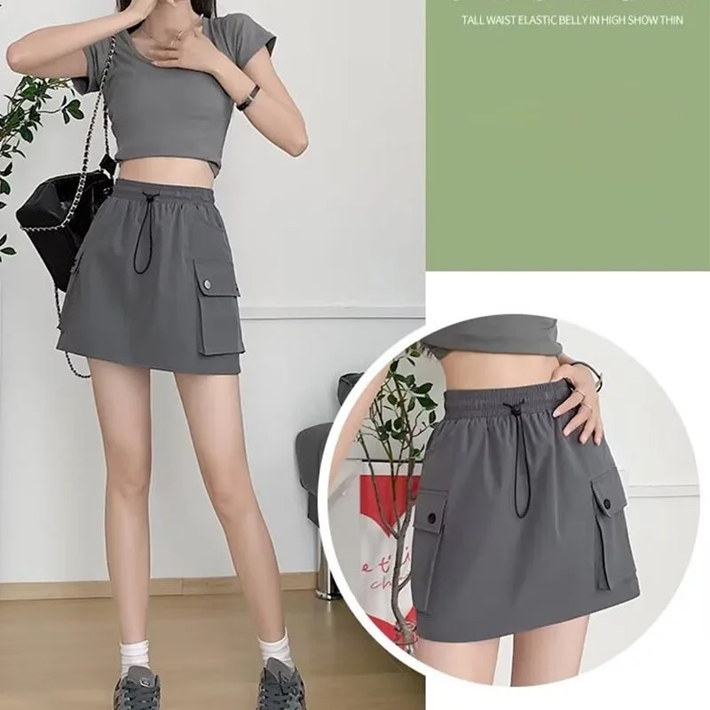 Women Summer Sports Wear Outdoor Sports Half Skirt Fashion Half Body Skirt Korean Golf Clothing Women High Waisted Skirt Pants