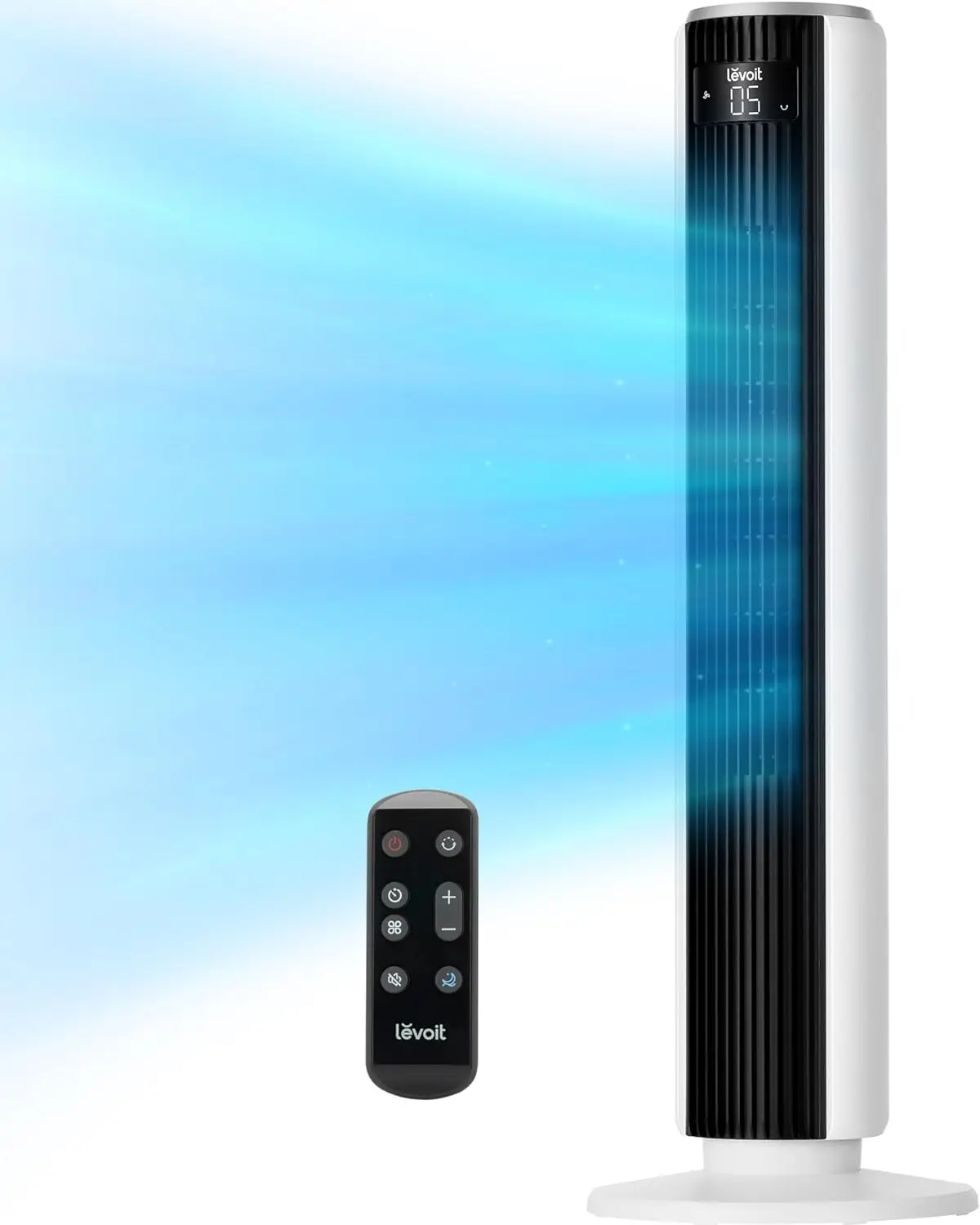 

Бесшумный башенный вентилятор для спальни, 90 ° Осциллирующий вентилятор с пультом ДУ, таймером на 12 часов, 5 скоростями, безлопастной конструкцией для домашнего и офисного использования.