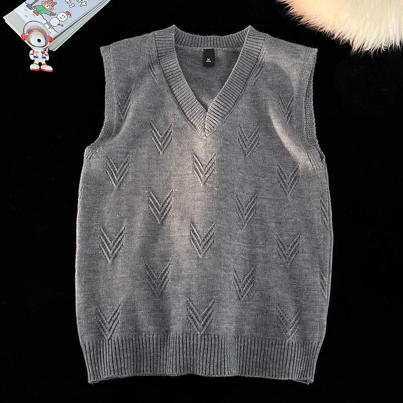Mens Sweater Vests V Neck Cable Knit Vests Casual Regular Fit Pullover, Lightweight Knitted Sweaters, Suitable for Home Use