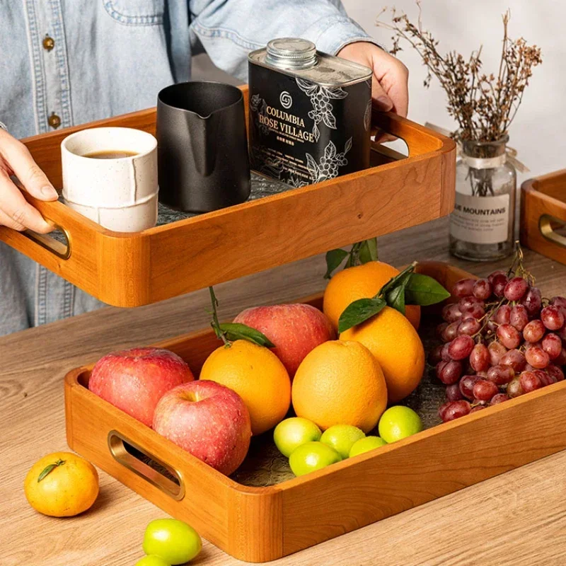 Modern Simplicity Black Walnut Fruit Bowl Elegant Snack Storage Tray for Contemporary Homes
