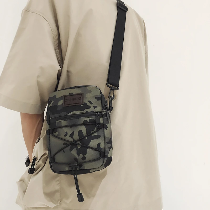 

Men Sling Bag Canvas Mini Crossbody Bag Fashion Phone Purse Breast Shoulder Bags Boy Canvas Messenger Purse