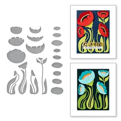 Tropics Tulips Metal Cutting Dies,Embossing Diecut For DIY Card Making Scrapbooking Photo Album Crafting Supplies Template