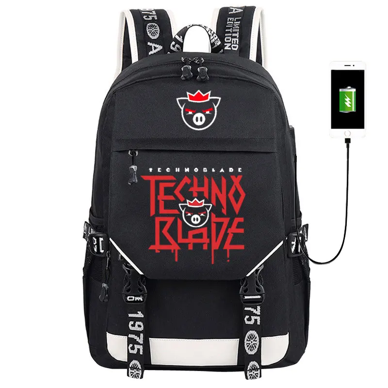 Imagem -06 - Technoblade Mochila para Estudante Escola Bolsa de Lona Cosplay Schoolbag Impermeável Dream Smp Bolsas de Viagem