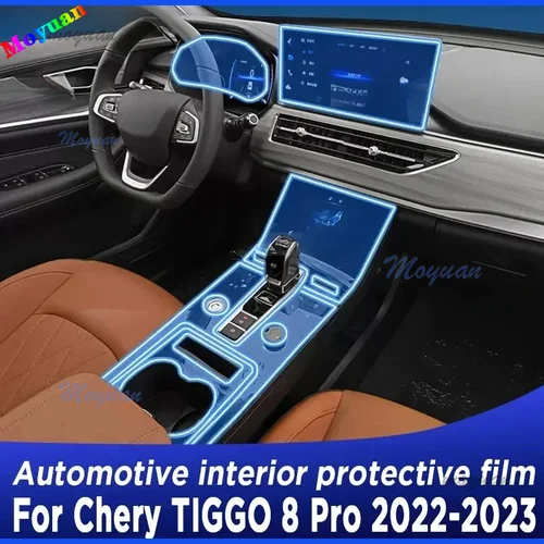 Para Chery TIGGO 8 Pro 2022-2023 Panel de caja de cambios pantalla de navegación Interior automotriz película protectora de TPU pegatina antiarañazos