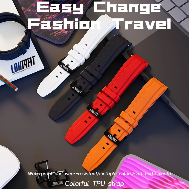 Универсальный ремешок для часов LOKMAT 22 мм из ТПУ цветной ремешок для часов