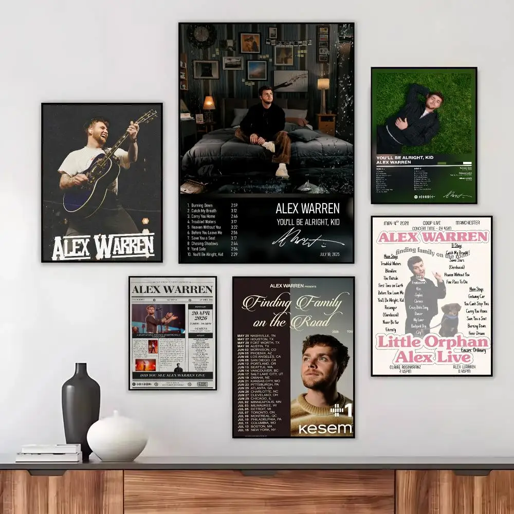 Singer A-Alex Warren Poster Wall Art Printed Decor Sticker Stylish Home Gift for Living Room Bedroom Corridor Cafe