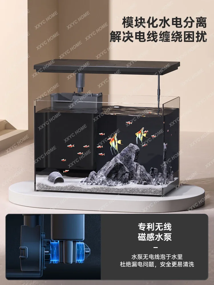 Fish Tank Living Room Large Medium Household Ecological Table Top Glass Landscape Intelligent Aquarium