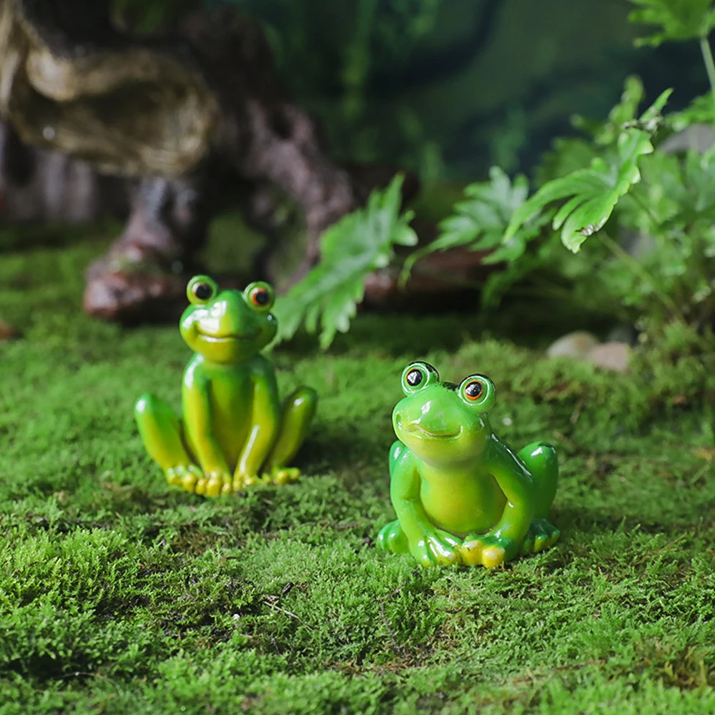 

4pcs Resin Frogs Figurines Miniature Animal Ornaments for Micro Landscape Garden Decor Plant Pot AccessoryFrog Statue